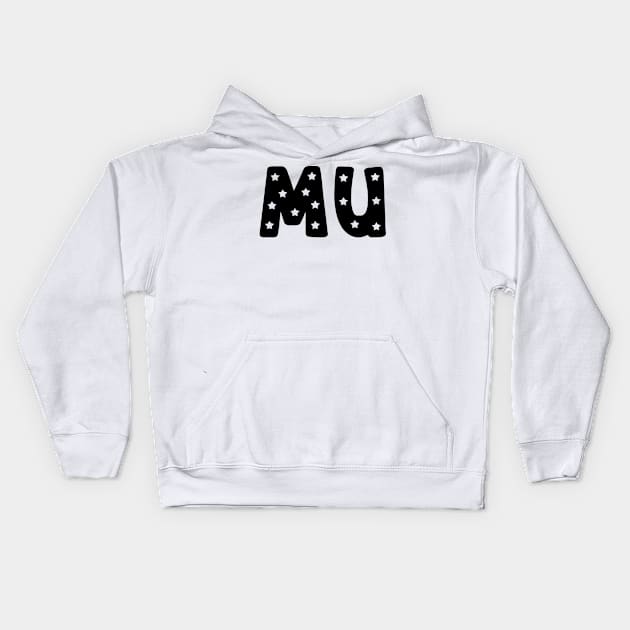 Mu Star Letters Kids Hoodie by Rosemogo